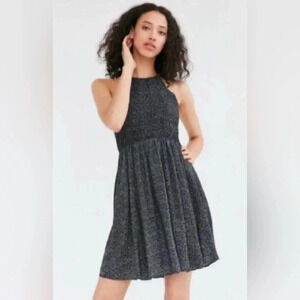 Kimchi Blue from Urban Outfitters Black Open Back Mini Dress, XS, Smocked Floral